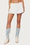 Edikted Dora Eyelet Flared Mini Skirt In Gold
