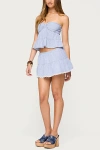 Edikted Dora Stripe Strapless Top In Blue