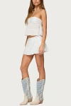 Edikted Livvie Eyelet Bubble Mini Skirt In White