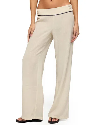 Edikted Dorine Contrast Woven Pants In White