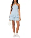 Edikted Dorit Ruffle Halter Minidress In Light Blue