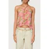 Edikted Dragon Lily Layered Chiffon Halter Top In Pink
