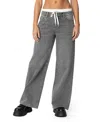 Edikted Drawstring Boxer Detail Wide Leg Jeans In Gray Washed
