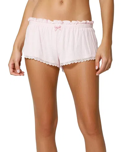 Edikted Dream Waffle Shorts In Pink
