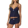 Edikted Dream Waffle Stitch Babydoll Camisole In Navy
