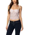 Edikted Drew Lace Corset Top In Light Pink