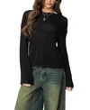 Edikted Drop Shoulder Light Knit Sweater In Black