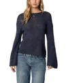 Edikted Drop Shoulder Light Knit Sweater In Navy