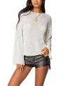 Shop Edikted Drop Shoulder Light Knit Sweater In White