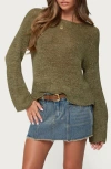 Edikted Drop Shoulder Light Knit Sweater In Green