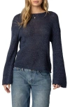 Edikted Drop Shoulder Light Knit Sweater In Navy