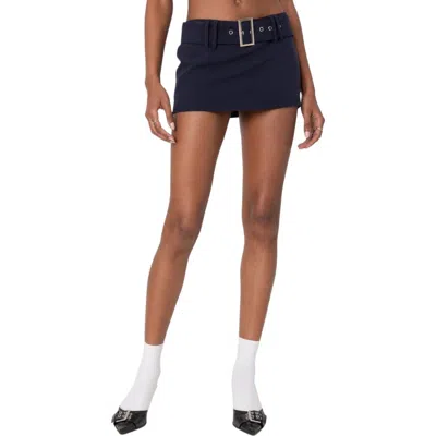 Edikted Duna Belted Miniskort In Navy
