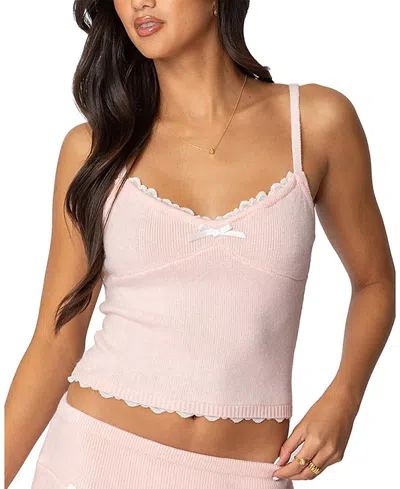 Edikted Easter Knit Tank Top In Light Pink
