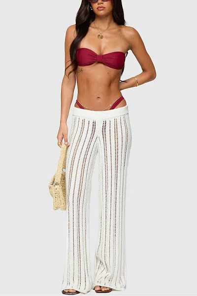 Edikted Echo Ladder Knit Pants In Cream, Women's At Urban Outfitters