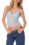 Edikted Eira Lace Camisole In Light-blue