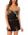 Edikted Eleanor Bra Detail Sheer Lace Top In Black