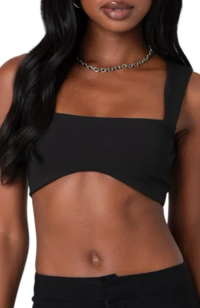 Edikted Elena Crop Tank Top In Black
