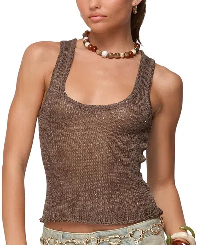 EDIKTED ELEORA SEQUIN KNIT TANK TOP
