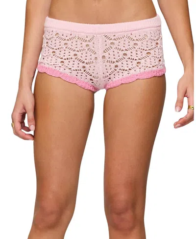 Edikted Elisa Open Knit Shorts
