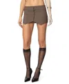 Edikted Ellis Buttoned Up Mini Skort In Brown