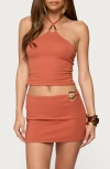 Edikted Elmer Abstract Ring Halter Top In Orange