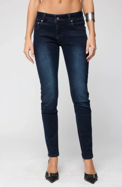 Edikted Eloise Low Rise Skinny Jeans In Blue