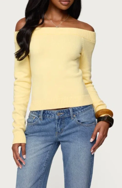 Edikted Elona Off The Shoulder Sweater In Multi