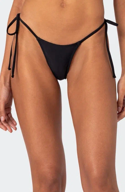 Edikted Elora Side Tie Bikini Bottoms In Black