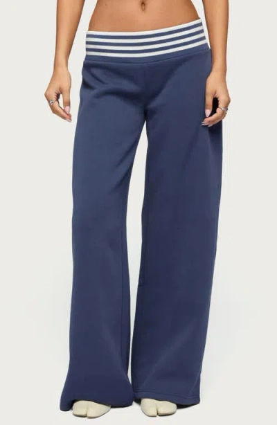 Edikted Women's Eloura Stripey Sweatpants In Navy In Blue