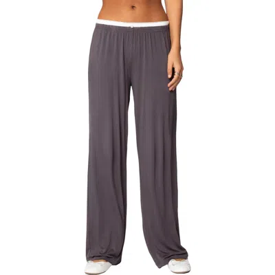 Edikted Elsa Layered Pants In Gray