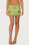 Edikted Embellished Fringe Semisheer Miniskirt In Multi