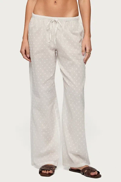 Edikted Embroidered Polka Dot Sheer Cotton Pants In White, Women's At Urban Outfitters In Gray