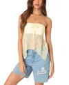 EDIKTED EMBROIDERED SHEER STRAPLESS TOP