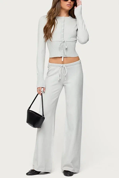 Edikted Embryn Knit Drawstring Pants In White