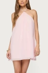 Edikted Emeline Backless Halter Mini Dress In Light/pink, Women's At Urban Outfitters In Pink