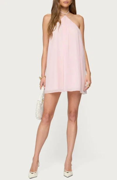 Edikted Emeline Open Back Halter Minidress In Pink