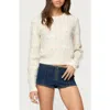 Edikted Emerie Floral Pointelle Stitch Sweater In White