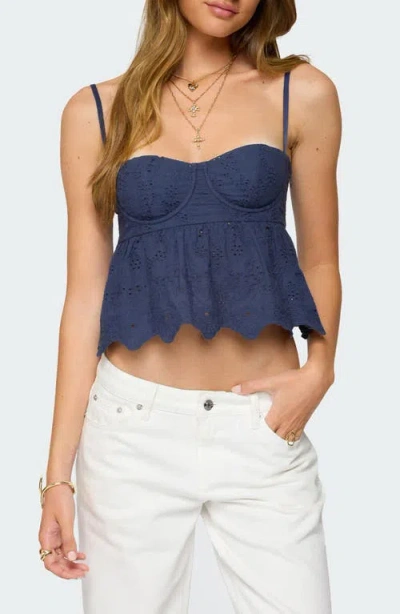 EDIKTED EDIKTED EMME COTTON EYELET CROP TOP