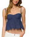 Edikted Emme Eyelet Corset Top In Blue