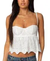 Edikted Emme Eyelet Cotton Babydoll Camisole In White
