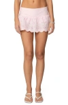 Edikted Emory Eyelet Mini Skort In Light-pink