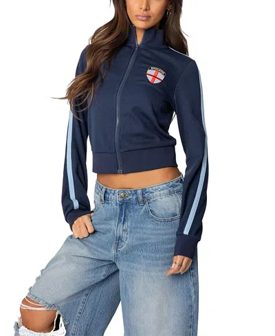 EDIKTED ENGLAND ZIP UP SWEATSHIRT