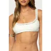 Edikted Enzo Crochet Bralette Bikini Top In Neutral