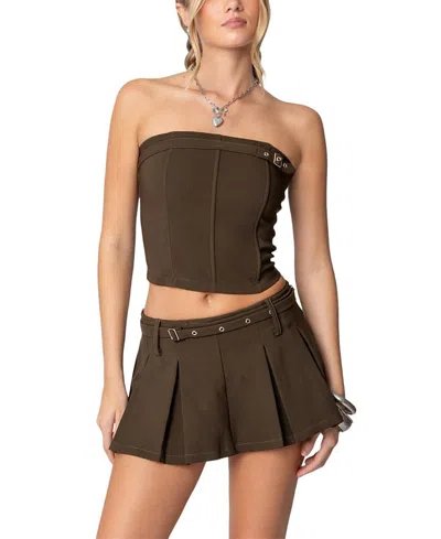 Edikted Erynne Belted Corset In Olive