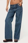Edikted Esmay Studded Low Rise Jeans In Blue/washed, Women's At Urban Outfitters In Blue