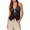 Edikted Esme Lace Halter Top In Black