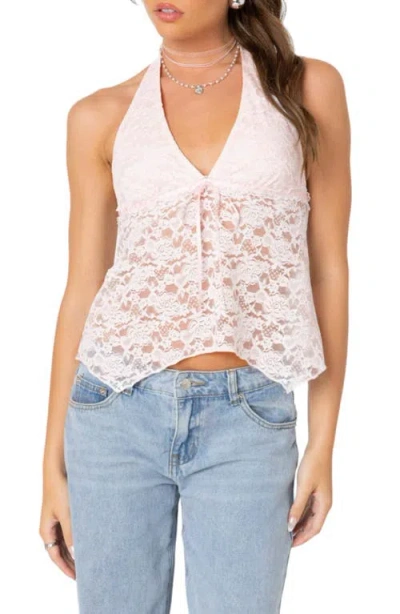 Edikted Esme Lace Halter Top In White