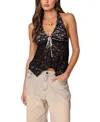 Edikted Esme Lace Halter Top In Black