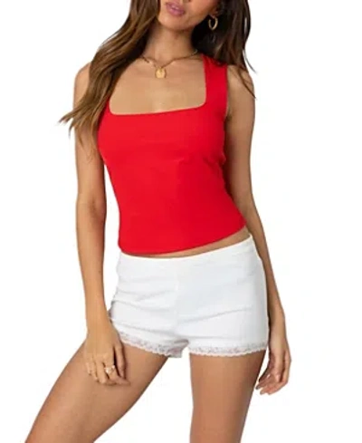 Edikted Essy Square Neck Top In Red