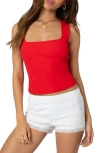 Edikted Essy Square Neck Top In Red